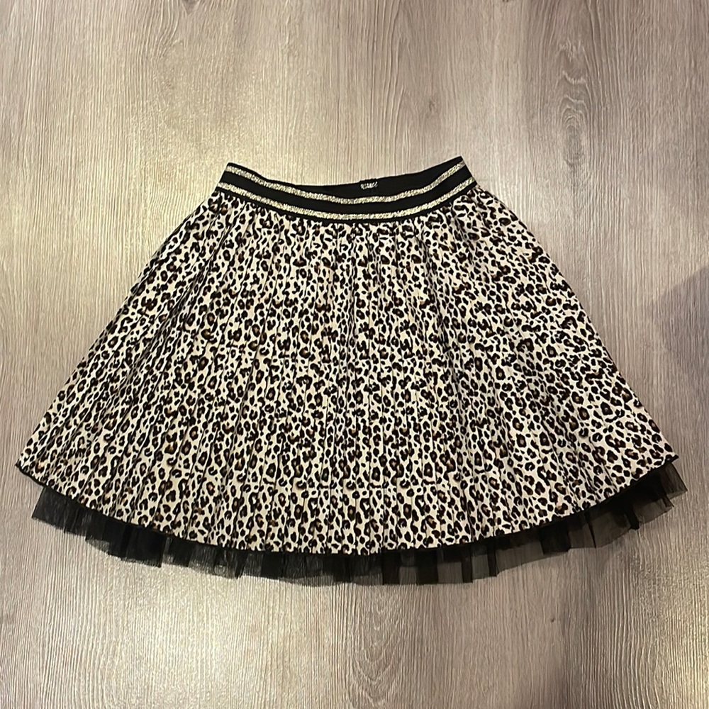 Leopard pleated skirt